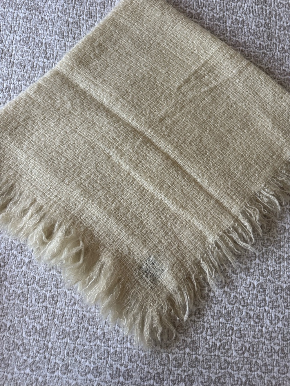 Soft Cream Fringe Throw Blanket - Home Accents Decor